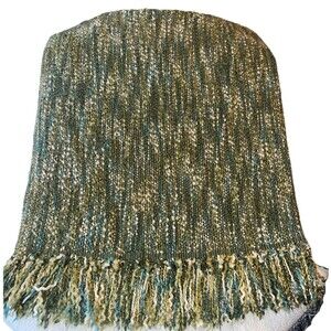 Unbranded Throw Blanket Green Blue Multicolored Stria 45” X 60” Throw Cozy Soft